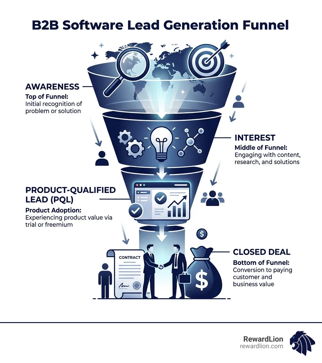 B2B software lead generation funnel from awareness to product-qualified lead to closed deal - lead generation for b2b B2B software lead generation funnel from awareness to product-qualified lead to closed deal - lead generation for b2b