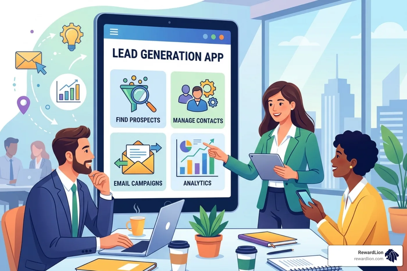 Dashboard showing lead management and sales pipeline tracking - lead generation app Dashboard showing lead management and sales pipeline tracking - lead generation app