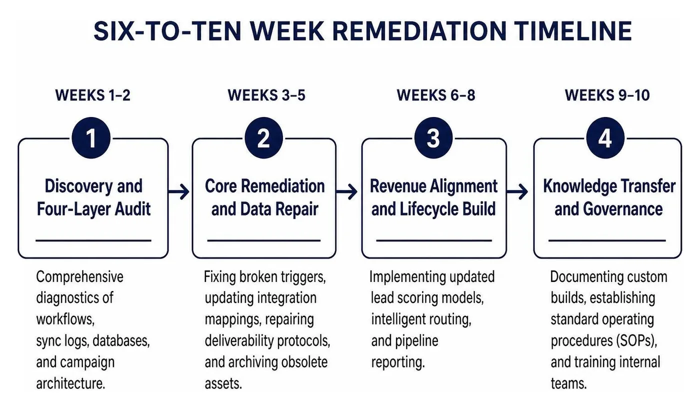 Six-to-ten week remediation timeline Six-to-ten week remediation timeline