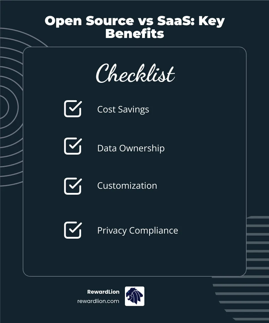 Benefits of open source marketing tools vs SaaS: cost, data ownership, customization, privacy compliance - open source Benefits of open source marketing tools vs SaaS: cost, data ownership, customization, privacy compliance - open source