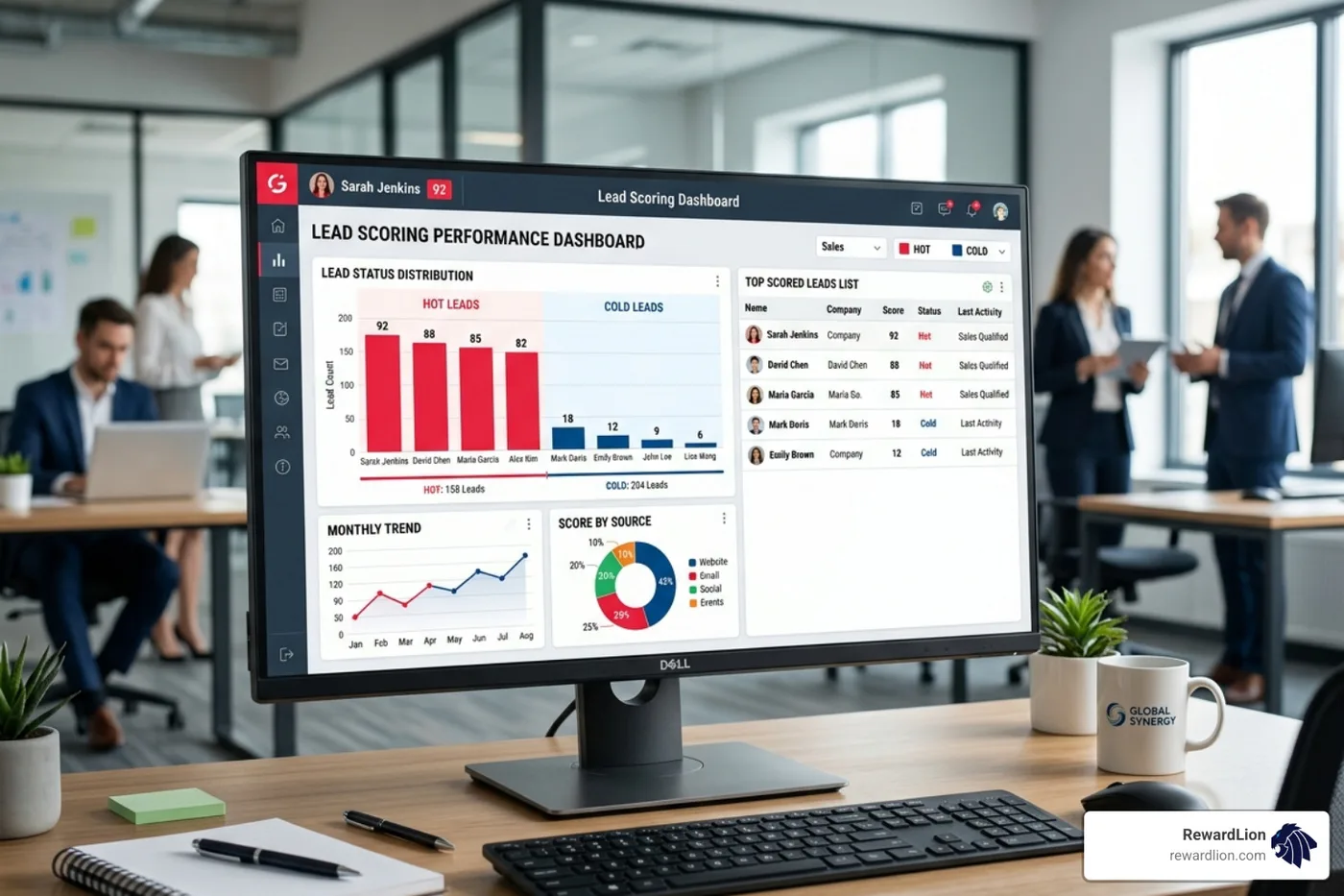 A lead scoring dashboard showing hot vs. cold prospects - lead capture software A lead scoring dashboard showing hot vs. cold prospects - lead capture software