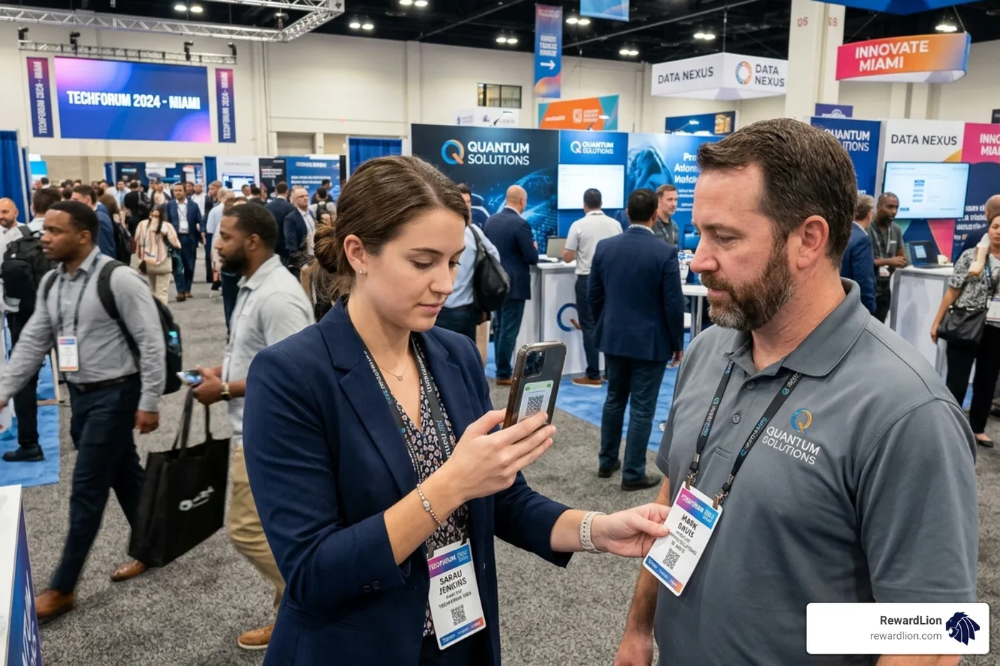 Mobile lead scanning at a trade show using a smartphone camera - lead capture software Mobile lead scanning at a trade show using a smartphone camera - lead capture software