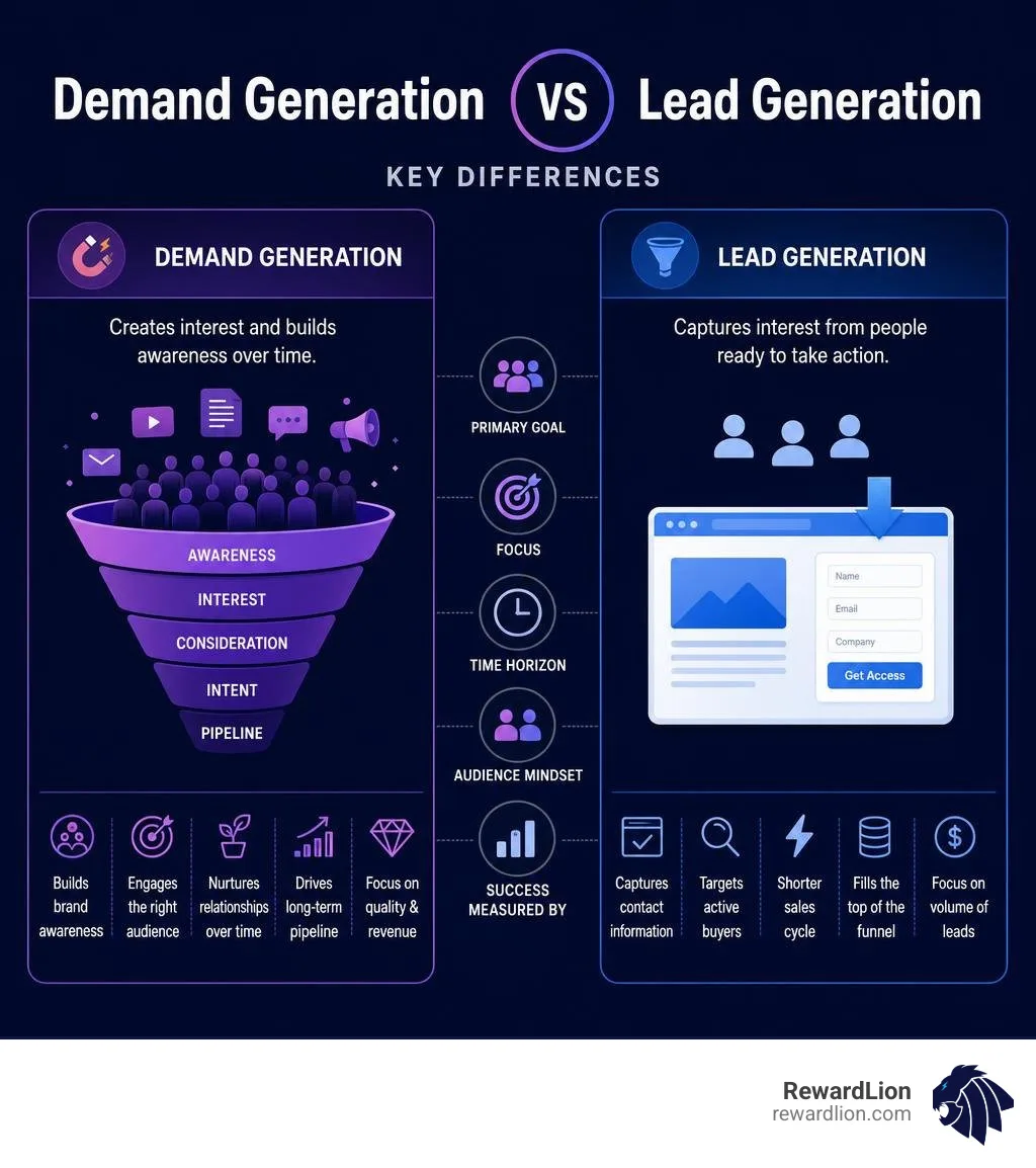 Demand generation vs lead generation key differences infographic infographic Demand generation vs lead generation key differences infographic infographic