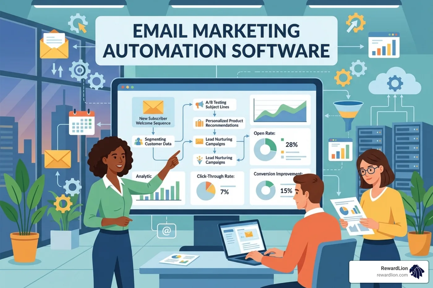 Screenshot of an AI content generator creating a personalized email campaign - email marketing automation software Screenshot of an AI content generator creating a personalized email campaign - email marketing automation software