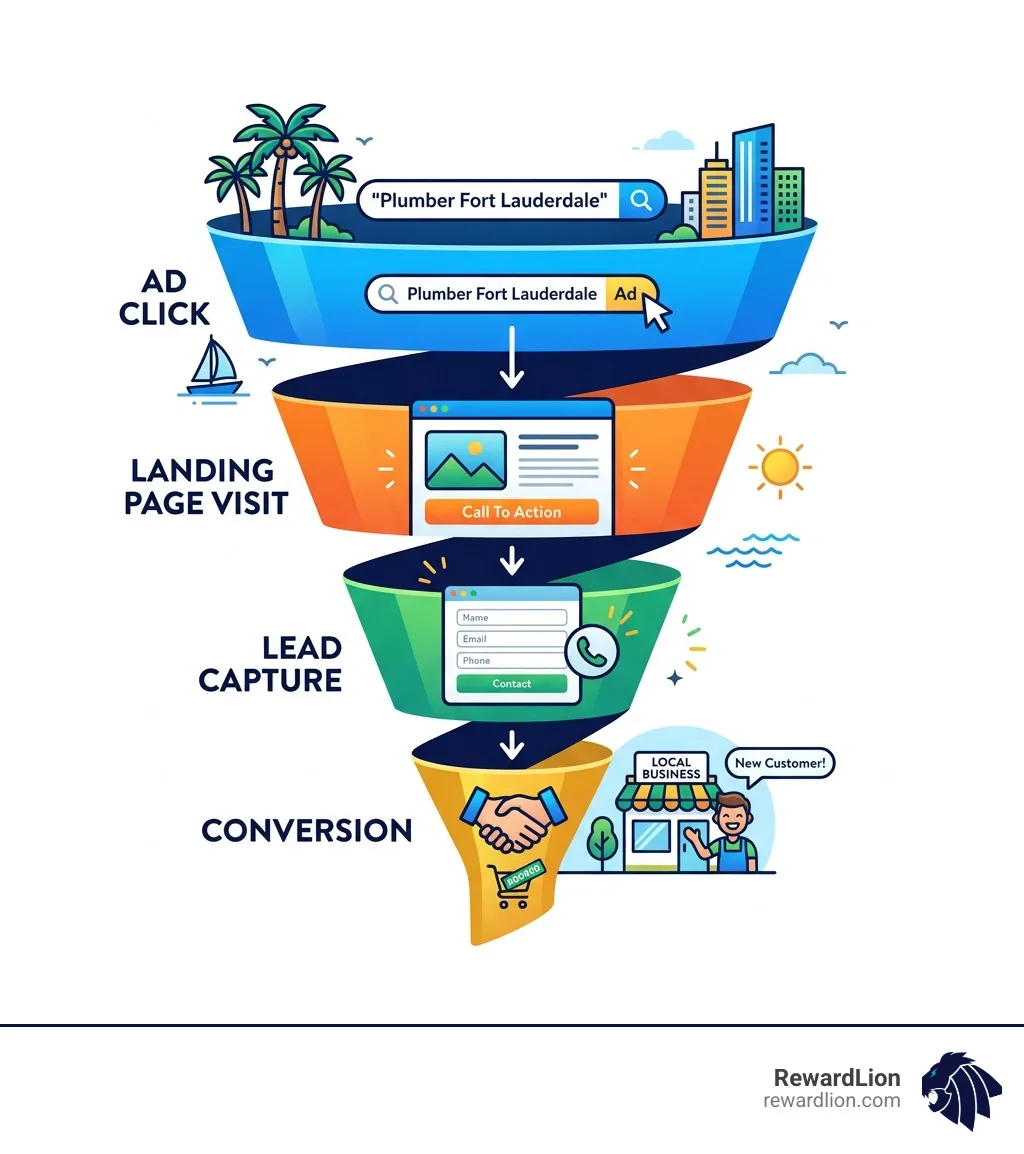 PPC lead generation funnel from ad click to conversion for Fort Lauderdale businesses - ppc marketing fort lauderdale PPC lead generation funnel from ad click to conversion for Fort Lauderdale businesses - ppc marketing fort lauderdale