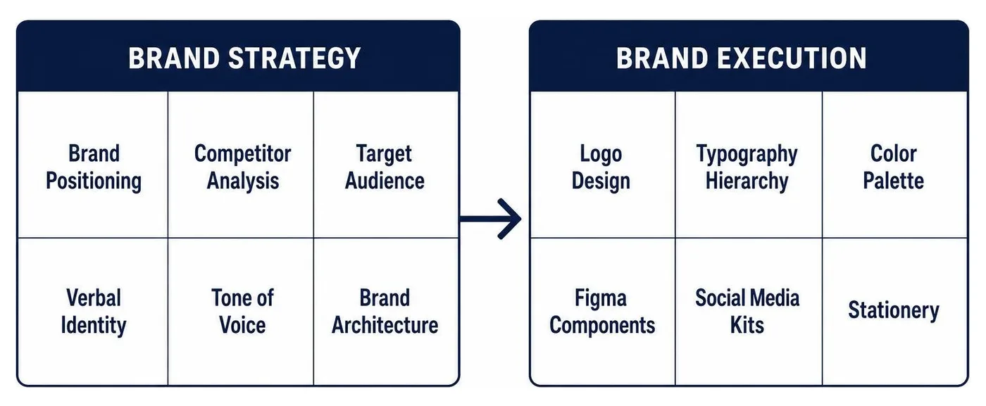 The transition from strategic brand positioning to physical brand execution The transition from strategic brand positioning to physical brand execution