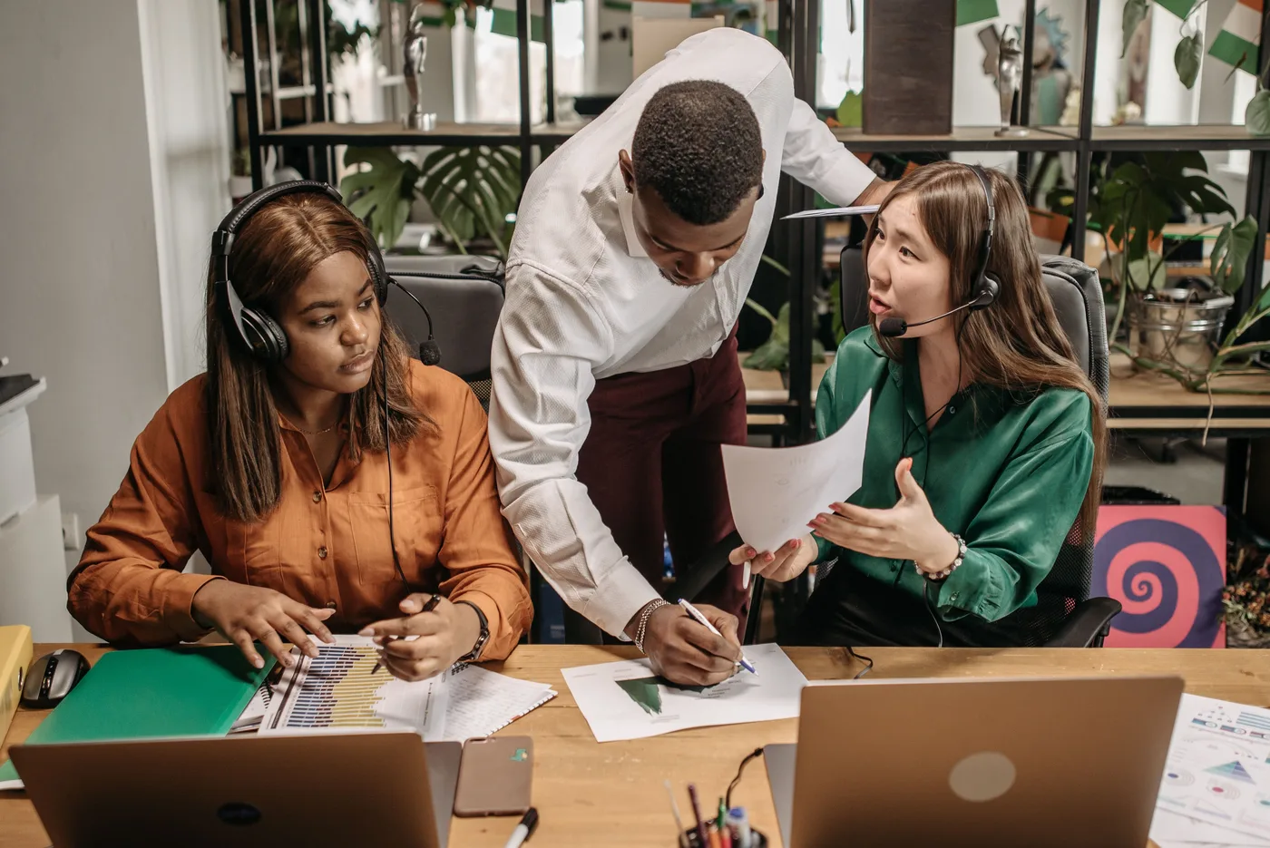 AI agents collaborating on marketing tasks in a modern workspace AI agents collaborating on marketing tasks in a modern workspace